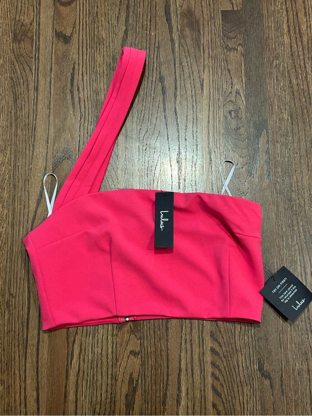 Lulus Pink One Shoulder Crop Top Size L NWT Party Going Out